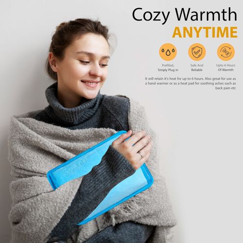 ELECTRIC RECHARGEABLE HOT WATER BOTTLE BED HAND WARMER MASSAGING HEAT PAD — image 8