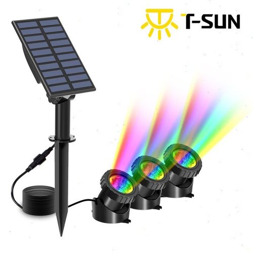 T-SUN 3 IN 1 Solar Pond Lights LED RGB Garden Underwater Fountain Pool Lamp IP68 — image 1