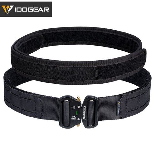 IDOGEAR 2" Tactical Belt Quick Release Metal Buckle Laser MOLLE Mens Belts Gear