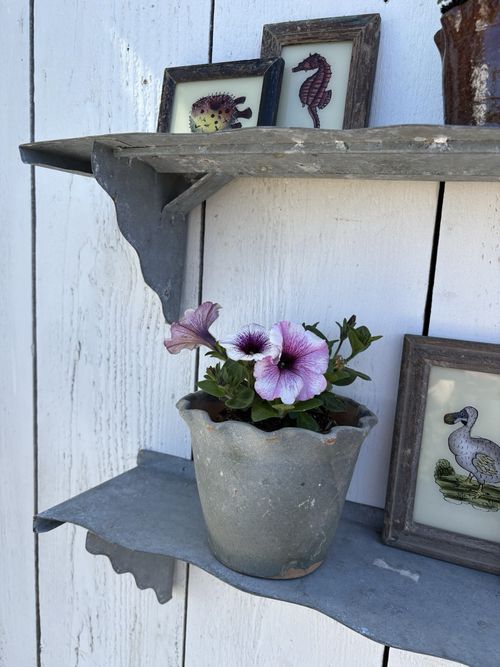 Vintage Metal Shelf With Scalloped Edge  — image 4
