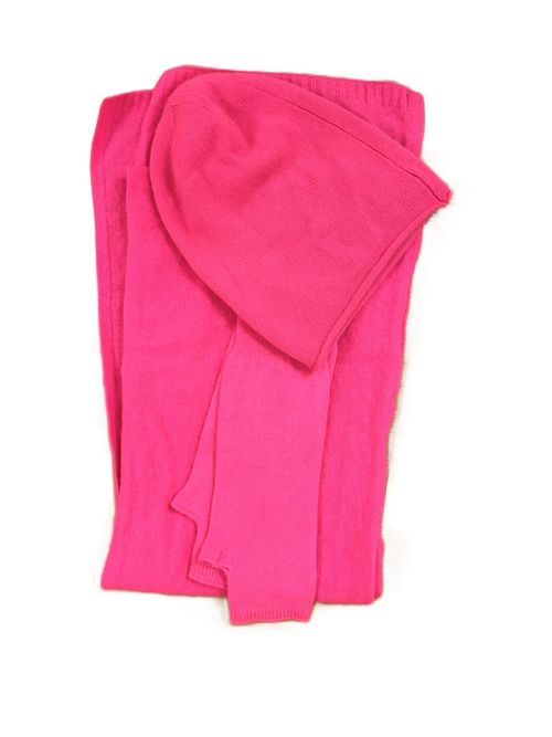 💜 Twin Heart | Ladies | Cashmere Set | Hat Scarf Wrist Warmers | Neon Pink — image 7