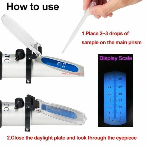 Portable Beer Wine 0-32% Brix Refractometer Fruit Juice Tester Sugar UK — image 6