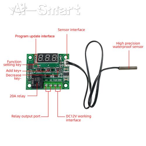 DC 5V W1209 Blue LED Temperature Switch Thermometer Thermostat Controller Sensor — image 9