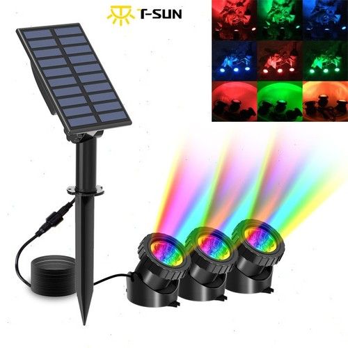 2/3/5PCS Solar Pond Light RGB Color Changing Submersible Underwater Garden Lamp