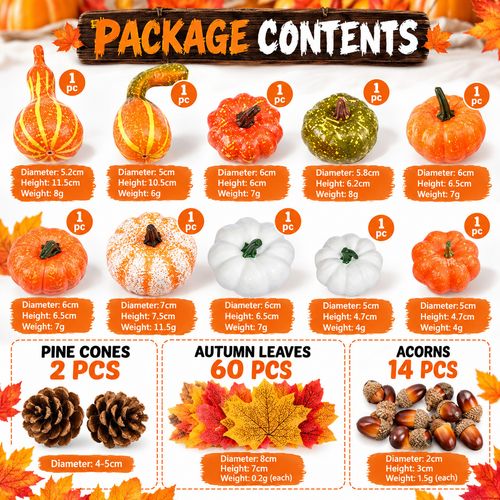 Artificial Pumpkins Decor Mini Fake Pumpkins Fall Halloween Table Decorations — image 4