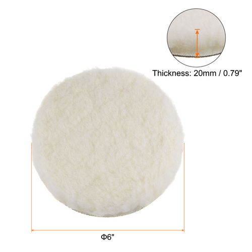 6pcs Wool Buffing Pads 6 Inch Polishing Pad Polishing Buffing Pad Hook and Loop — image 2