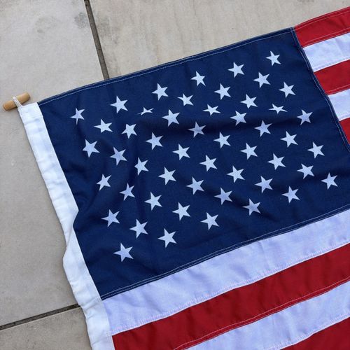 American USA Flag Stars & Stripes Cotton Hand Sewn Patriotic Decor 137cm x 74cm — image 2