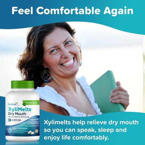 OraCoat XyliMelts Mild Mint 110 Discs for Dry Mouth, Night-Time Relief, Xylitol — image 3