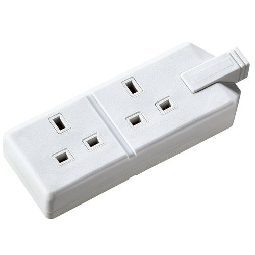 2 Gang Trailing Socket 13A Rewireable Extension Lead Double Socket White