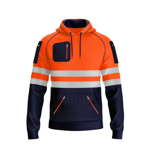 Hi Viz Vis High Visibility Safety Work Security Pocket Pullover Hoody Sweatshirt — image 1