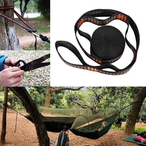 Heavy Duty Adjustable Tree Hammock Straps with Carabiners 2m 500kg Capacity 2pc — image 7