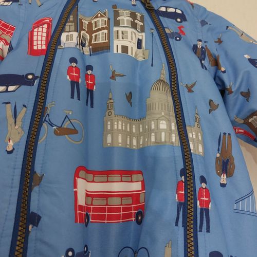 Joules 3-6 Months Snowsuit Boys Girls London  Bus solider Blue hooded  Snow Suit — image 3