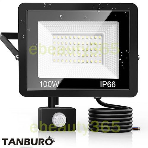 LED Floodlight Motion Sensor Security 100W Wall Light Security PIR Flood Light