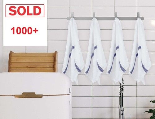 50x Cotton Catering Kitchen Restaurant Bar Glass Cloth Blue Stripe Tea Towels 