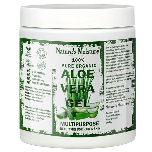 Aloe Vera Gel 100% Pure Natural Organic Multipurpose Soothing Hair & Skin Care