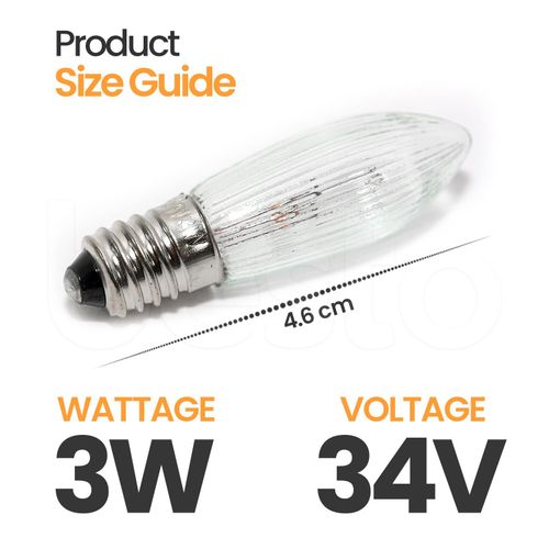 12 x Replacement Spare Bulbs Christmas Candle Screw Light Arch Bridge 34v 3w E10 — image 2
