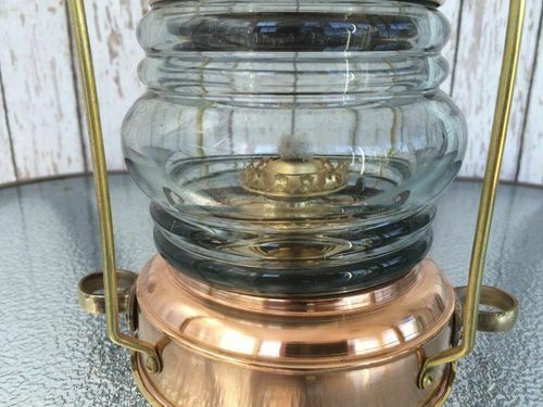 Brass & Copper Anchor Oil Lamp Nautical Maritime Ship Lantern Boat Light Solid — image 4
