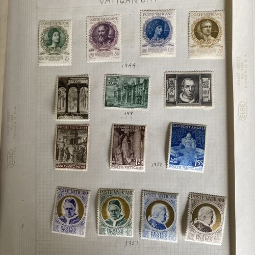 Vintage Vatican City Stamp Collection 1929–1953 | High-Value Air Mails Hinged — image 8