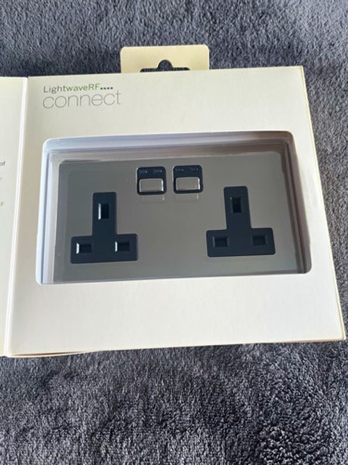 LightwaveRF Connect 2 Gang 13A Switched Smart Socket Chrome JSJS LW270