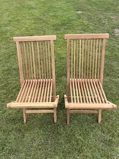 Teak Sale On Now  Folding Garden Chairs - Teak Wood, Pack Of 2 Folding Flat