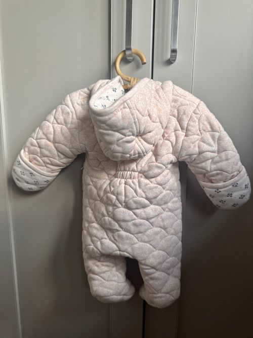 Mamas & Papas Quilted Padded Hooded Floral Snowsuit Pink 0-3 Months — image 2