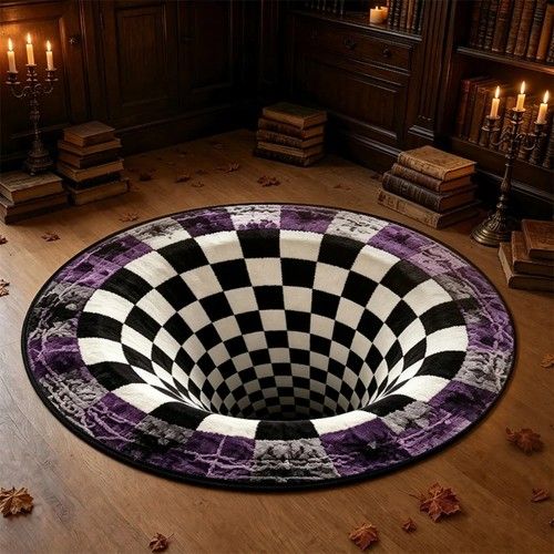 3D Halloween Rug, Novelty Ghost Skeleton 3D Optical Illusion Rugs Mat Home Decor