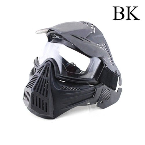 Tactical Full Face Mask Protective Mask Paintball Airsoft PC Safety Goggles lens