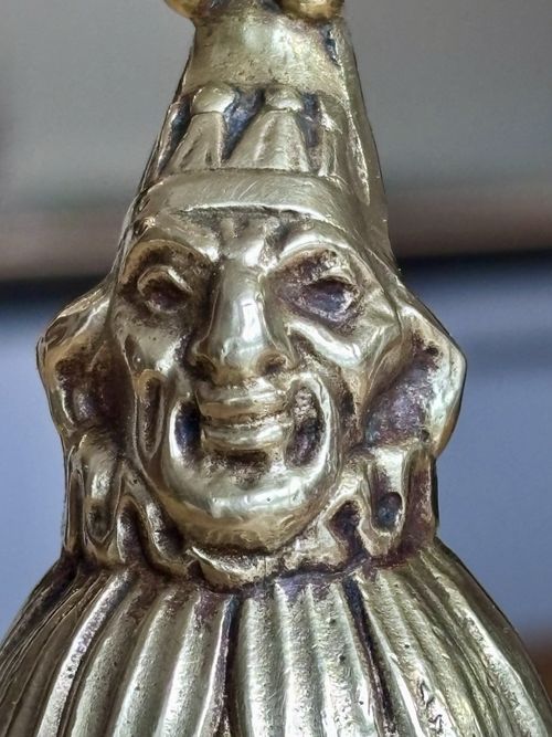 Brass Jester Table Bell, Solid Brass Joker Bell, Brass Bell, Antique Brass Bell — image 2