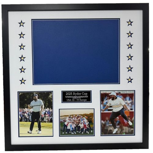Framing Kit for 2025 Ryder Cup Golf Flag (Europe Won) - Photos & Plaque Included