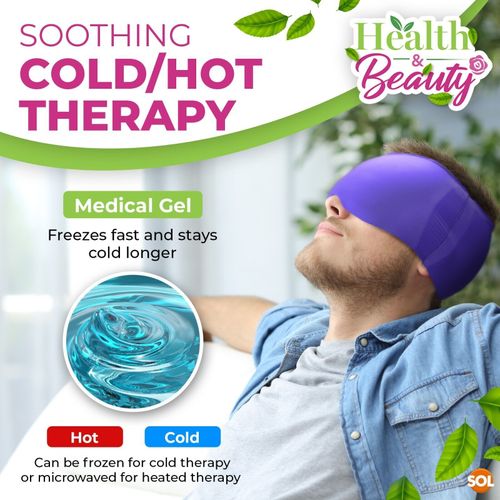 Migraine Relief Cap Headache Hat Ice Cold Heat Therapy Mask Drug Free One Size — image 6