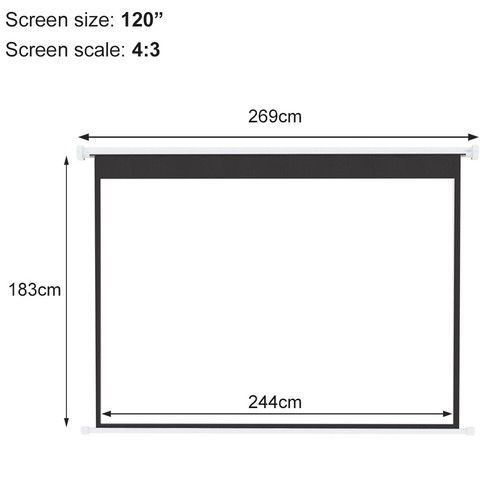 Electric Motorised Projector Screen Home Cinema Remote Control HD TV 72-120''