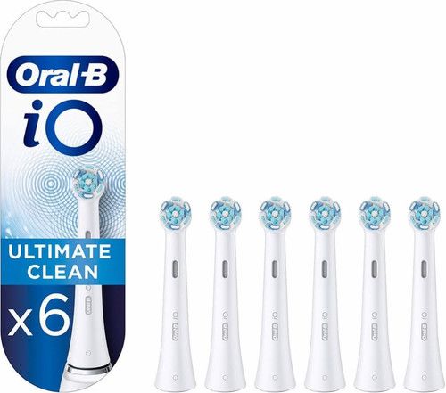 Oral-B iO Ultimate Clean Electric Replacement Toothbrush Heads White Pack of 6