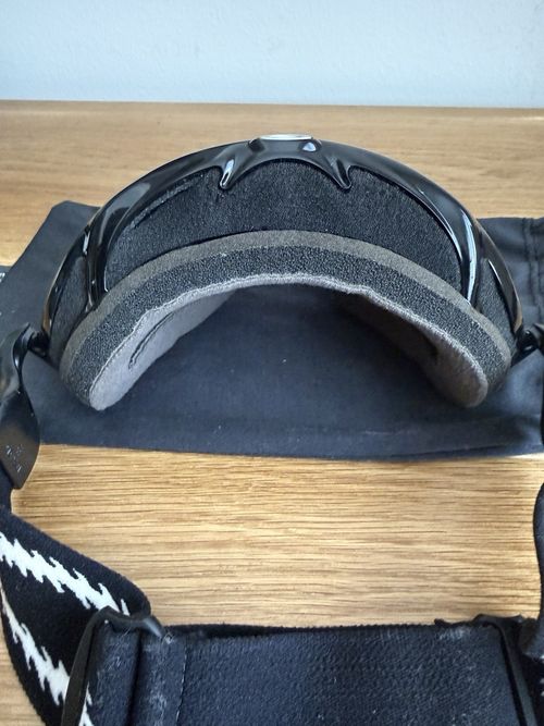 Oakley A-Frame Snow Goggles Jet Black + Silver with Fire Iridium Lense — image 5