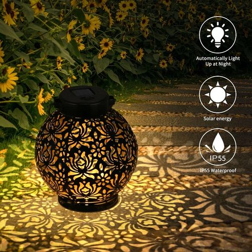 2 Pack Solar Lantern Lights Hanging Outdoor Solar Light for Patio Table Garden — image 5
