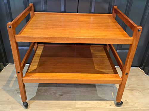 Vintage Mid Century Teak Drinks Trolley Bar Cart Danish Style 1960s 70s