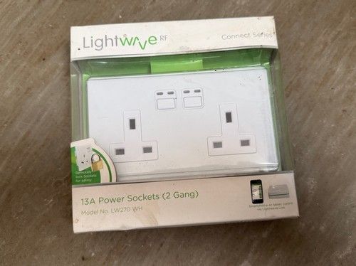 Lightwave RF JSJS LW270 WH 2 Gang Double Smart Socket White 13A