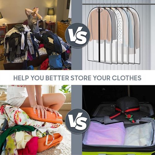 10 Pack Large Hanging Suit Bags Dress Coat Jacket Clothes Cover Dust Protector — image 15