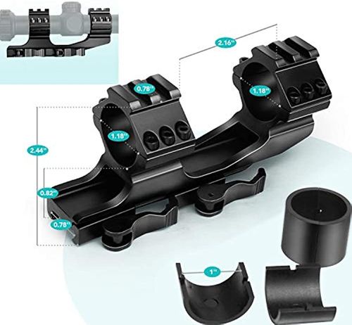 1inch/30mm Quick Release Cantilever Forward Reach Dual Ring Scope Mount — image 1