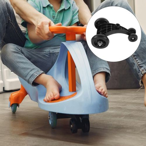 Plastic Kids Wiggle Car Wheels Replacement Set Flexible Non Skid Black — image 2