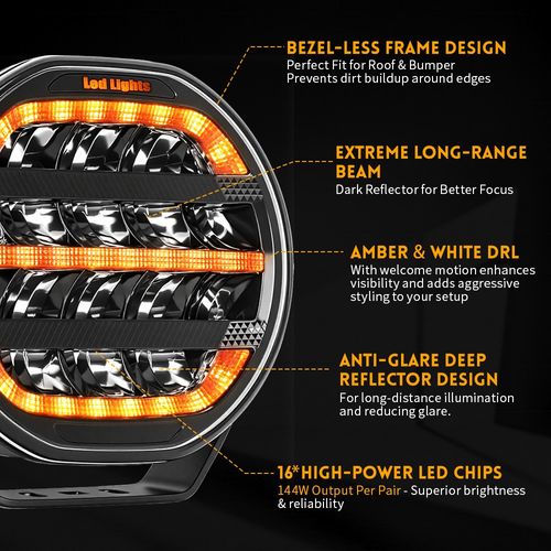 Colight D091Pro+ Strobe 7" LED Dynamic DRL Driving Spot Light Spotlight offroad — image 7