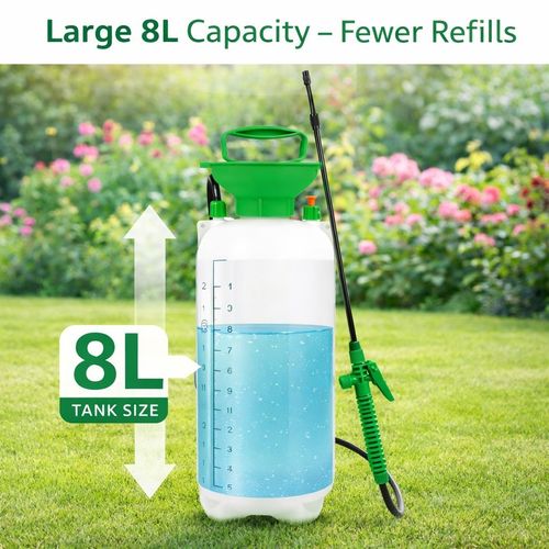 Garden Pressure Sprayer Bottle Water Pump - 8L High Pressure Weed Spray Shower — image 10