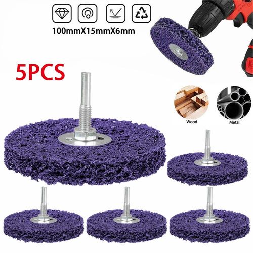5Pcs 4'' Poly Strip Disc Wheel Paint Rust Removal Clean For Angle Grinder 100mm — image 9