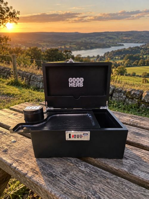 Good Herb Stash Box with Accessories, Grinder, Rolling Tray, 3 Smell-Proof Jars — image 7