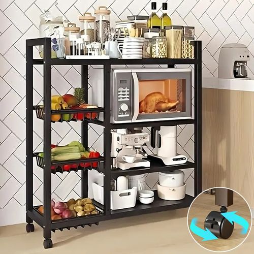 4 Tier Kitchen Basket Storage Trolley Rack Fruit Vegetable Organiser Shelf Cart — image 20