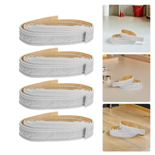 Flexible White PVC Peel and Stick Wall Strip Durable Molding Trim for Walls — image 3