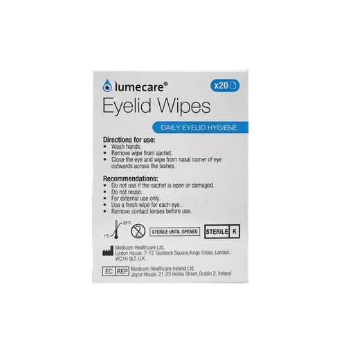 3 X Lumecare Cleansing Daily Eyelid Wipes Hygiene Cooling & Soothing - 20 Wipes — image 5