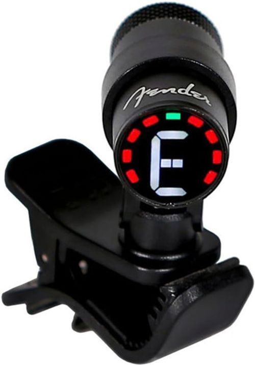 Fender "Bullet" Chromatic Clip-On Tuner for Guitar/Bass, LED Color Screen, Black