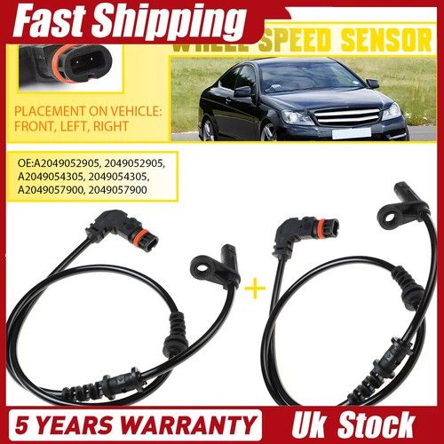 2X Front ABS Wheel Speed Sensor For Mercedes C-Class W204 C180 C200 C220 2007-14