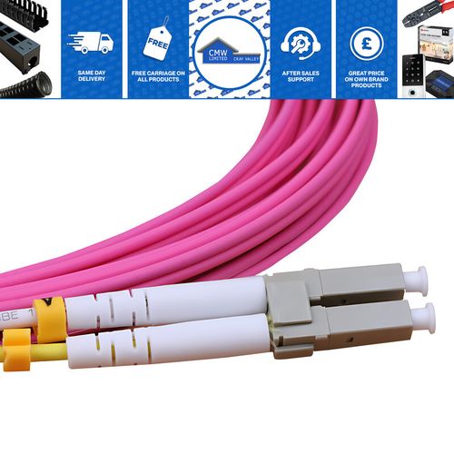 Fibre Optic Patch Cable LC-LC Multi-Mode OM3/OM4 Duplex 50/125 Network PatchLead — image 2