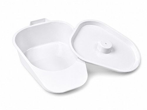 Slipper Bed Pan with Lid Integrated Handle Suitable for Both Men & Women